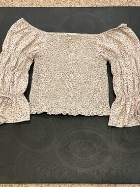 Blush J Crop Top Cream Floral Size L